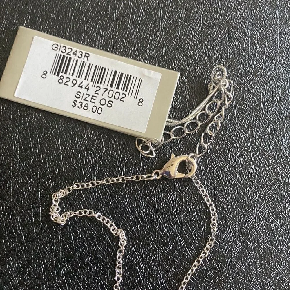 Initial Necklace Silver Letter S Pendant